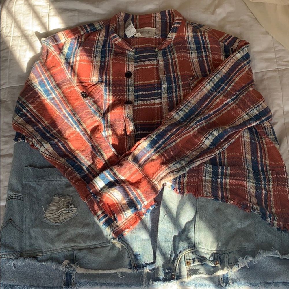 Greg Lauren Plaid Wool Shirt w Denim